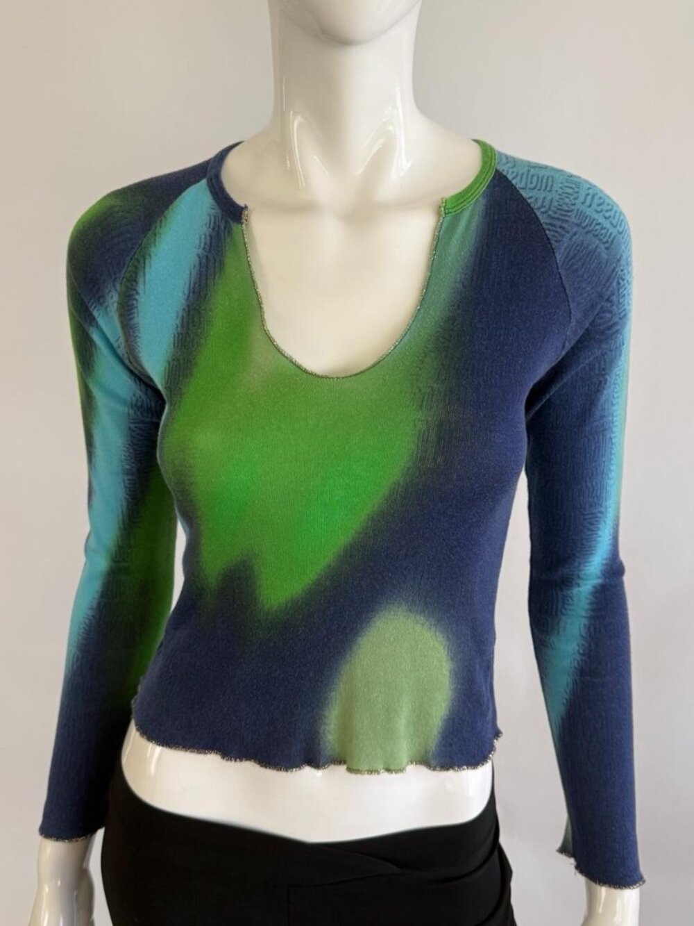 Roberto Cavalli Freedom Vintage 90s Ombre Long Sleeve Top - seen on SATC